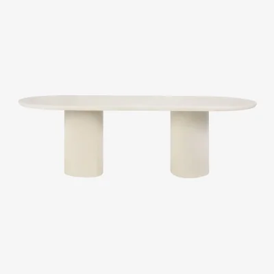 Made in Design Elements Oval table composite material white / 240 x 100 cm - 10 people / Microcement - Ethnicraft