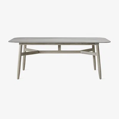 Made in Design David Rectangular table - / Ceramic & aged teak - 210 x 100 cm by Vincent Sheppard Grey/Natural wood