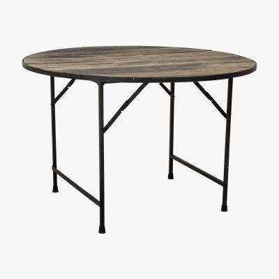 Made in Design Louis Foldable table - / Ø 120 cm - Recycled reclaimed wood by Bloomingville Natural wood