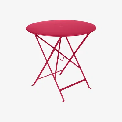 Made in Design Bistro Foldable table - /Ø 77 cm - hole for parasol by Fermob Pink