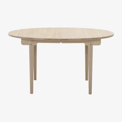 Made in Design Oval table CH337 wood / 115 x 140 cm - Wegner, 1962 / 2 extension leaves can be inserted - CARL HANSEN & SON