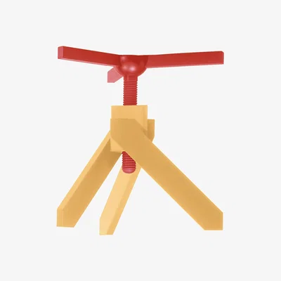 Made in Design Vidun Adjustable height table - Adjustable height by De Padova Yellow/Red