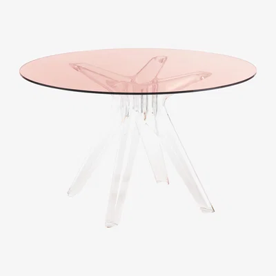 Made in Design Sir Gio Round table - Glass / Ø 120 cm by Kartell Pink/Transparent