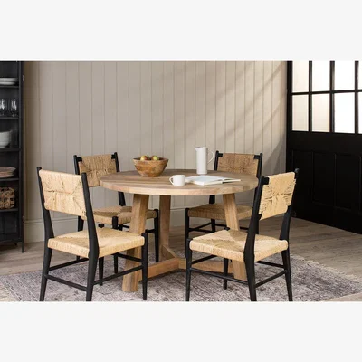 Nkuku Nkuku Indali Mango Wood Round Dining Table | Tables | Natural | Small