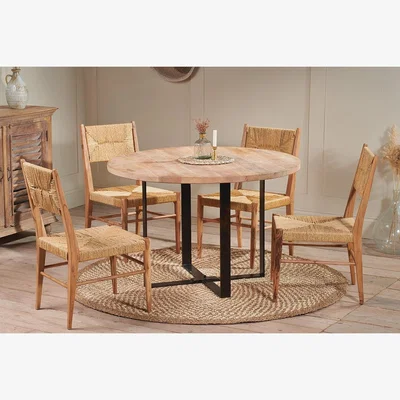 Nkuku Nkuku Fia Mango Wood Round Dining Table | Tables | Natural