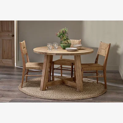 Nkuku nkuku Indali Mango Wood Round Dining Table | Tables | Natural | Large