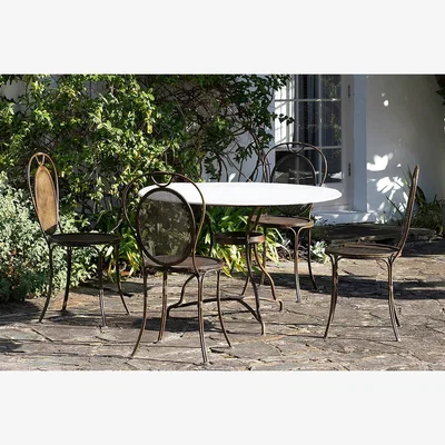 Nkuku Nkuku Parwaha Marble Dining Table | Outdoor Living | Brass