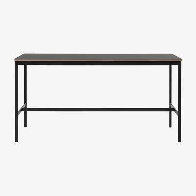 Nordic Nest Muuto Base high bar table Black linoleum black legs plywood edge b85 l190 h95