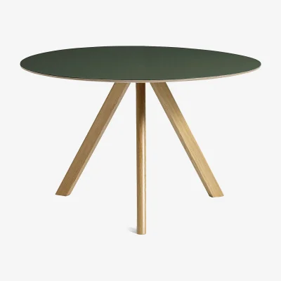 Nordic Nest HAY CPH20 2.0 dining table Ø120 cm Green linoleum-lacquered oak