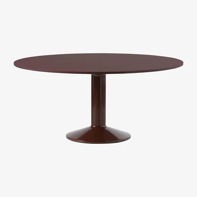 Nordic Nest Muuto Midst pedestal table Ø160 cm Dark Red Linoleum-Dark Red