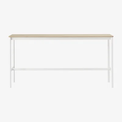 Nordic Nest Muuto Base high bar table Oak white legs plywood edge b50 l190 h95