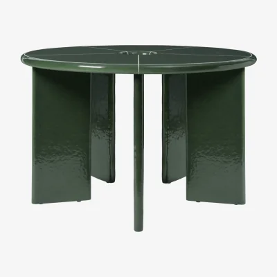 Nordic Nest Ferm Living Deya dining table Dark green Ø120x75 cm