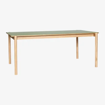 Nordic Nest Hübsch Oblique dining table Olive 190x106 cm