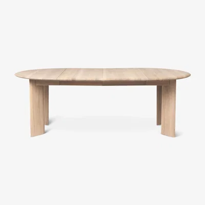 Nordic Nest ferm LIVING Bevel Extendable dining table Oak white oiled. incl. 2 st additional discs á 50cm