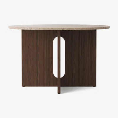 Nordic Nest Audo Copenhagen Androgyne dining table Sand stone. stained oak stand