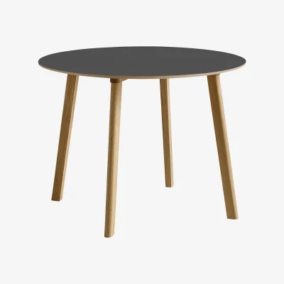 Nordic Nest HAY CPH220 Deux 2.0 table Ø98 cm Stone grey-lacquered oak