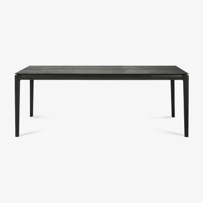 Nordic Nest Ethnicraft Beech extendable dining table Black lacquered oak 100x200/300 cm
