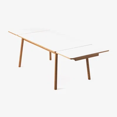 Nordic Nest Zweed Dino+ dining table with additional disk White. oak stand. 2st additional discs