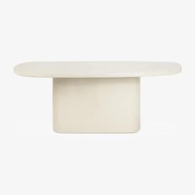 Nordic Nest Ethnicraft Elements Pebble dining table Off white