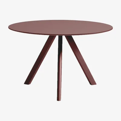 Nordic Nest HAY CPH20 2.0 dining table Ø120 cm Burgundy linoleum-Bordeaux