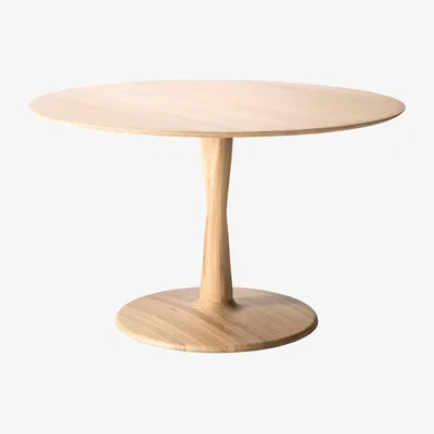 Nordic Nest Ethnicraft Torsion dining table round white-pigmented hardwax oil Ø127 cm