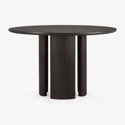 Nordic Nest Ethnicraft Roller Max mat table Ø150 cm Dark brown stained mahogany