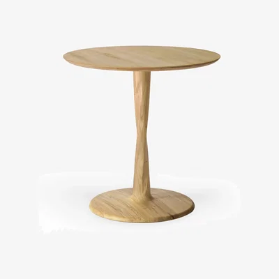 Nordic Nest Ethnicraft Torsion dining table Lacquered oak Ø70x69 cm