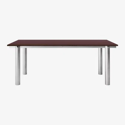 Nordic Nest Ferm Living Atura dining table Brushed stainless steel-burgundy 90x200 cm