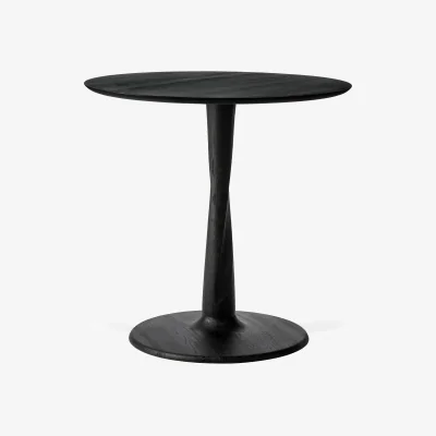 Nordic Nest Ethnicraft Torsion dining table Black-lacquered oak Ø70x69 cm