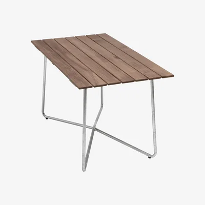 Nordic Nest Grythyttan Stålmöbler B25A table Teak-hot-dip galvanized stand