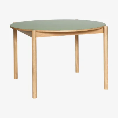 Nordic Nest Hübsch Oblique dining table Olive Ø126 cm