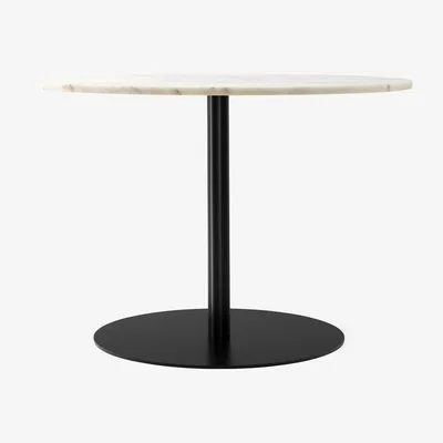 Nordic Nest Audo Copenhagen Harbour Column dining table Marble off white. ø105 cm. black stand