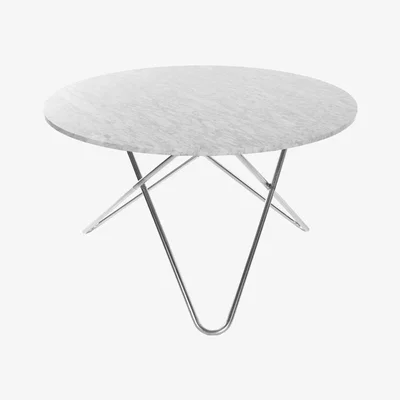 Nordic Nest OX Denmarq Big O Table dining table Marble carrara. stainless steel stand