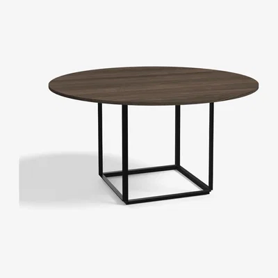Nordic Nest New Works Florence round dining table Walnut. ø145 cm. black stand