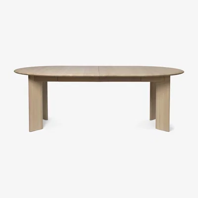 Nordic Nest ferm LIVING Bevel Extendable dining table incl 2 st additional discs White Oiled Beech