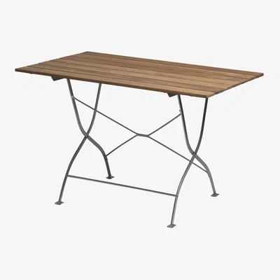 Nordic Nest Grythyttan Stålmöbler Bryggeri table Teak-hot-dip galvanized stand