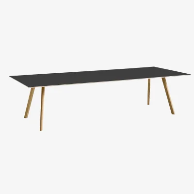 Nordic Nest HAY CPH30 2.0 dining table90x300 cm Black linoleum-lacquered oak