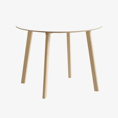 Nordic Nest HAY CPH220 Deux 2.0 table Ø98 cm Pearl white-untreated beech