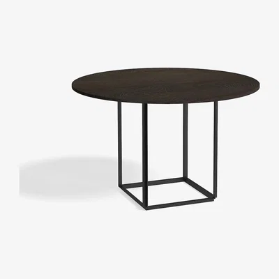 Nordic Nest New Works Florence round dining table Smoked oak. ø120 cm. black stand