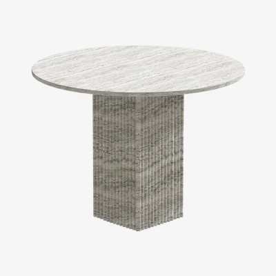 Nordic Nest NORR11 Soho dining table Silver travertine Ø120x72 cm