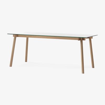 Nordic Nest A2 Corners dining table Oak white oil.glass