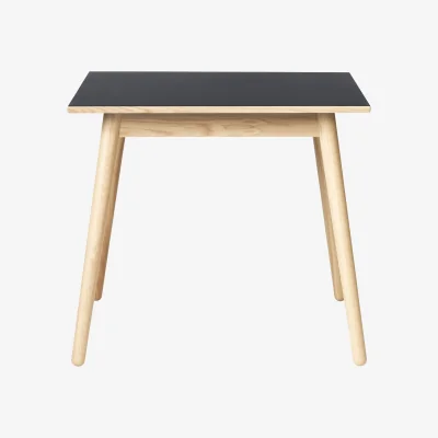 Nordic Nest FDB Møbler C35A dining table 82x82 cm Black linoleum–oak natural water-based lacquer