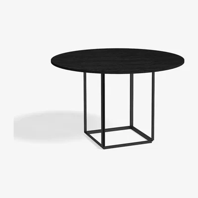 Nordic Nest New Works Florence round dining table Black ash-ø120 cm-black stand
