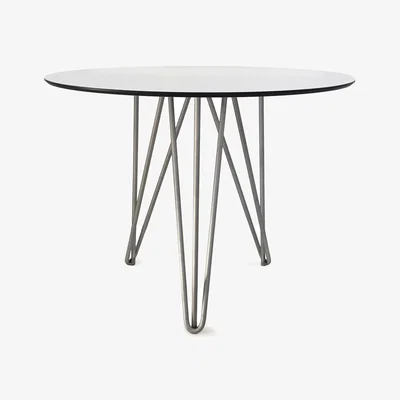 Nordic Nest Grythyttan Stålmöbler High Tech table ø90 cm White-hot-dip galvanized stand