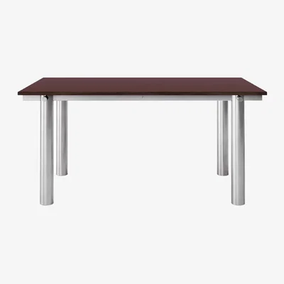 Nordic Nest Ferm Living Atura dining table Brushed stainless steel-burgundy 90x160 cm