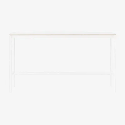 Nordic Nest Muuto Base high bar table White laminate white legs plywood edge b50 l190 h105