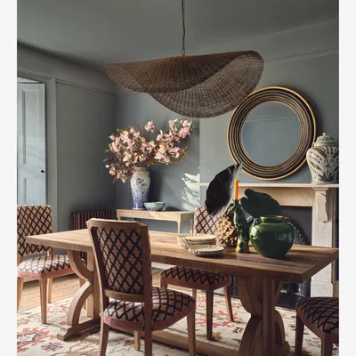 OKA OKA, Tempus Dining Table - Natural Recycled Elm, Dining Table