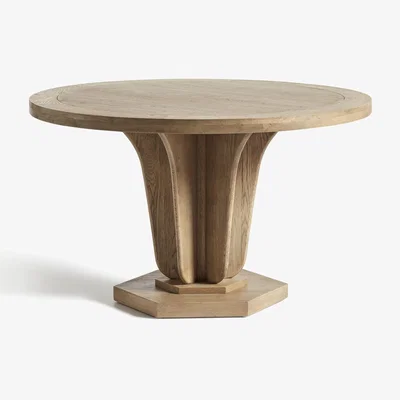OKA OKA, Small Round Allegro Dining Table - Weathered Oak, Dining Tables, Oak