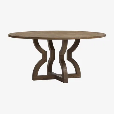 OKA Round Kaishu Dining Table - Watered Grey