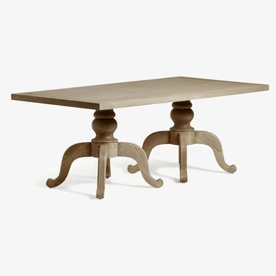 OKA OKA, Small Rectangular Arthur Dining Table - Weathered Oak, Dining Tables, Oak